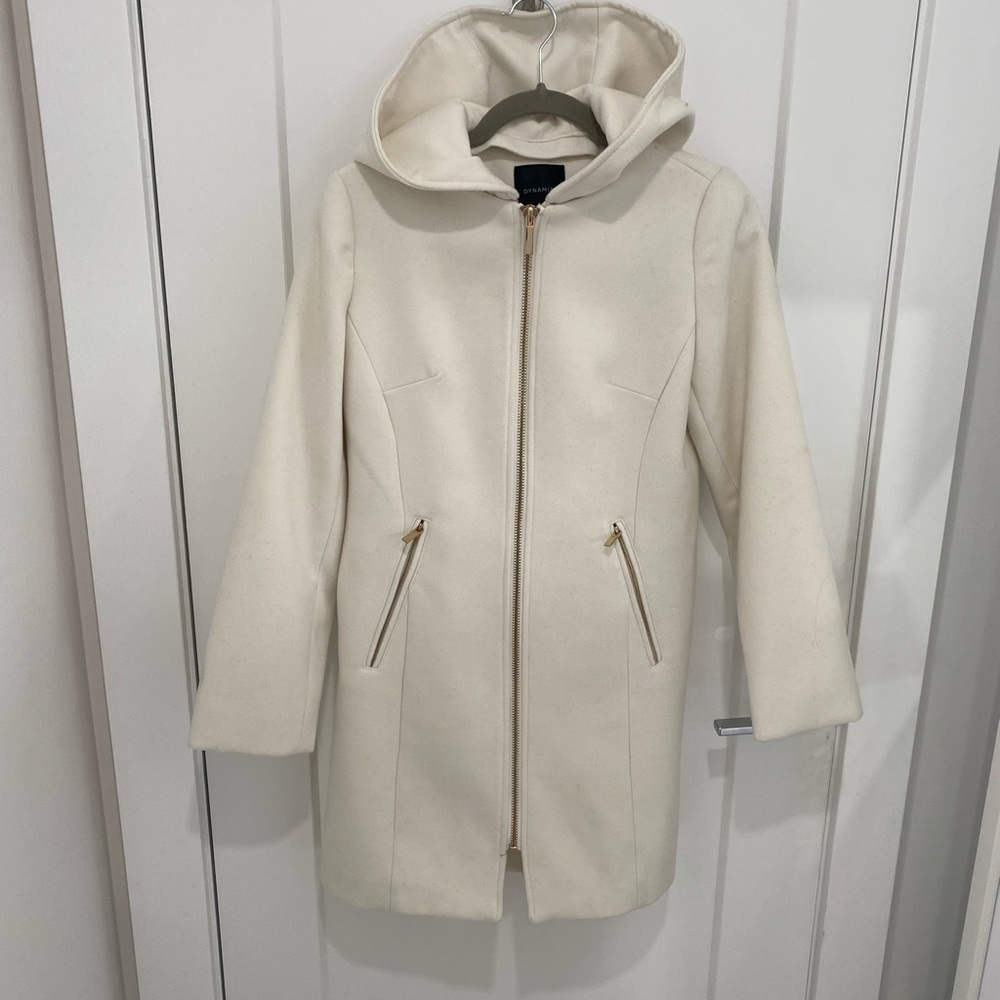 Women's Cream Hooded Coat